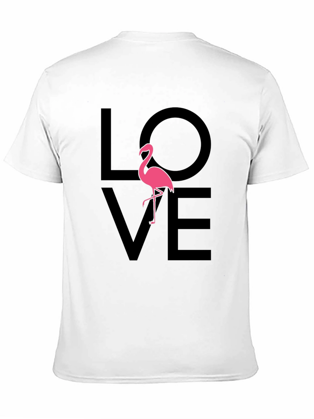 Love Flamingo Graphic Tee - Black Cotton Blend