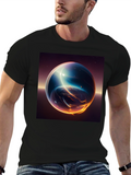Cosmic Sphere Graphic T-Shirt - Premium Black Tee