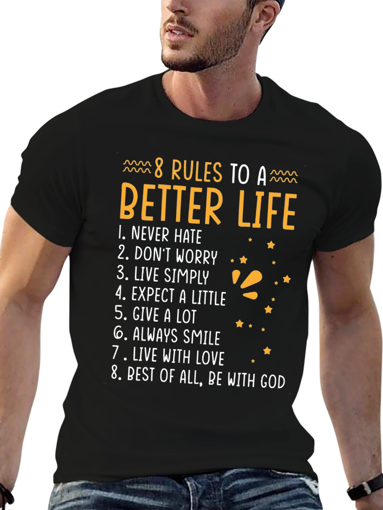 8 Rules to a Better Life Graphic Tee