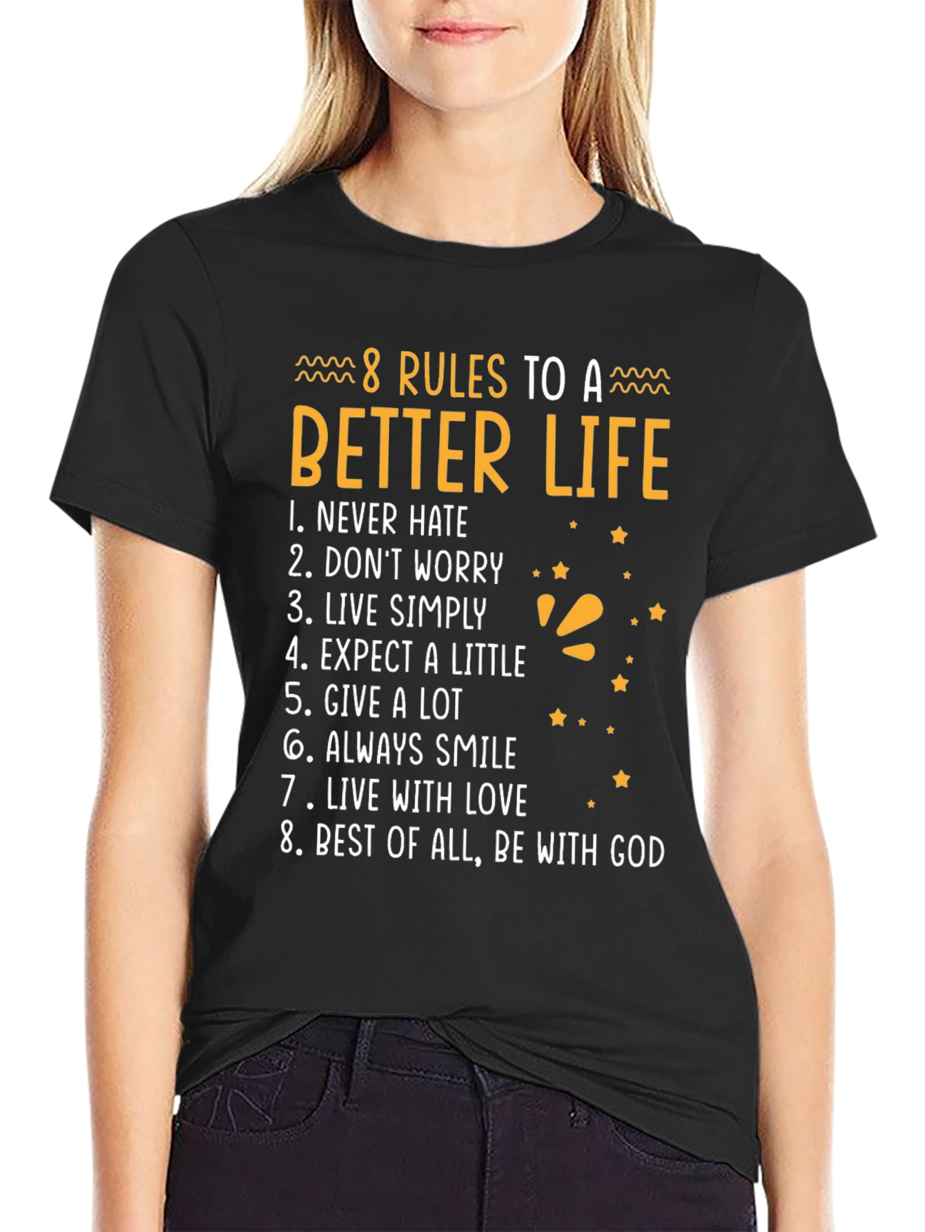8 Rules to a Better Life Graphic Tee