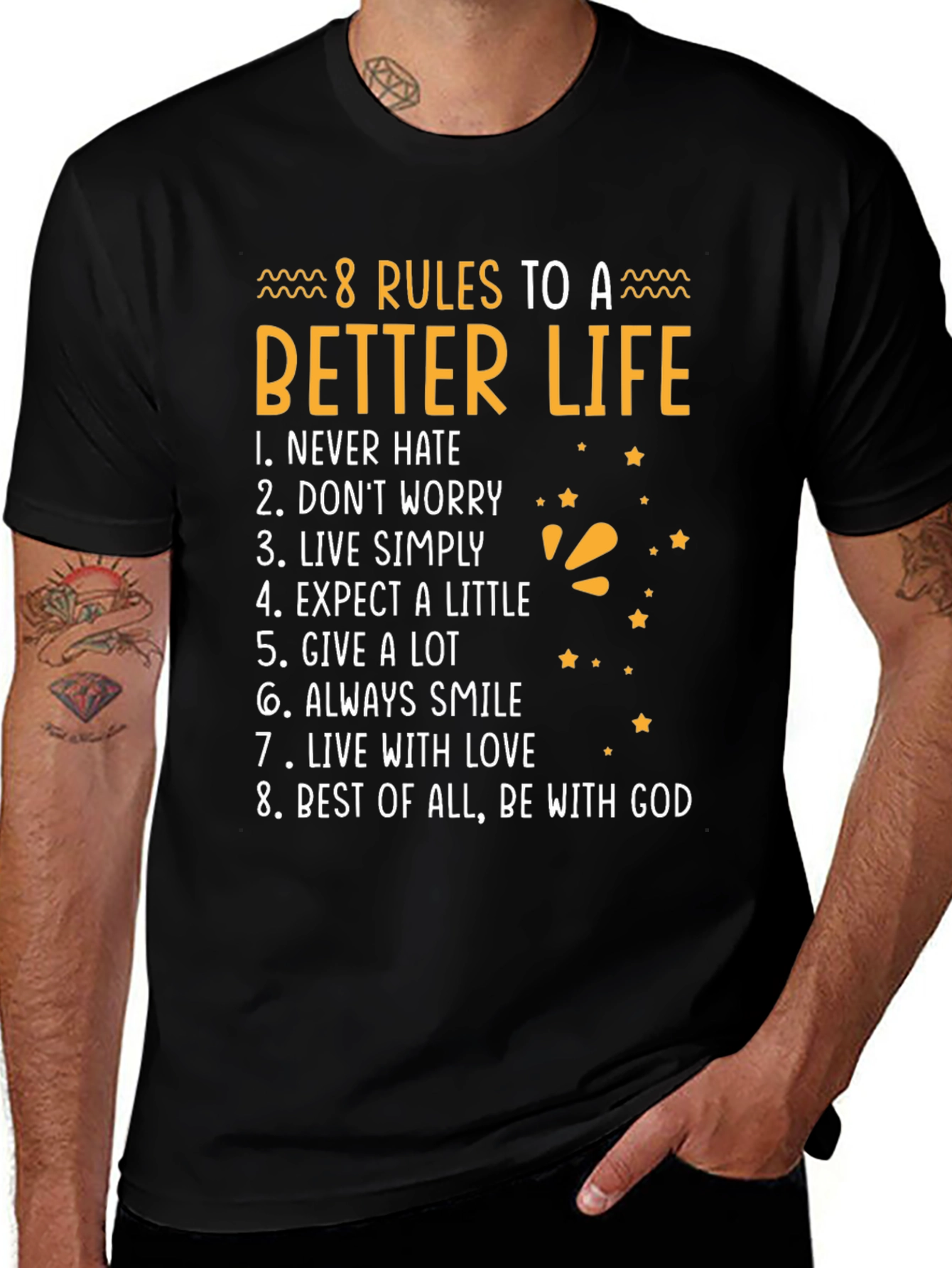 8 Rules to a Better Life Graphic Tee
