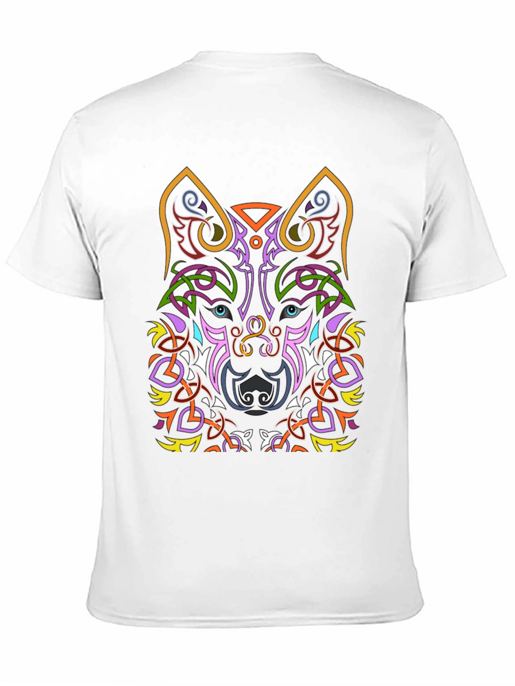 Celtic Wolf Graphic Tee - Black Cotton T-Shirt