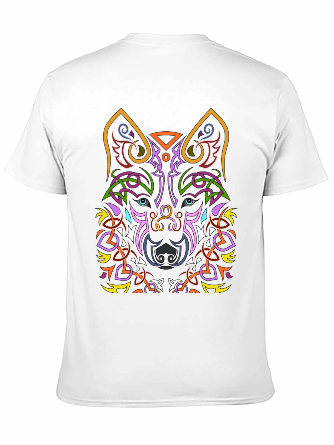 Celtic Wolf Graphic Tee - Black Cotton T-Shirt