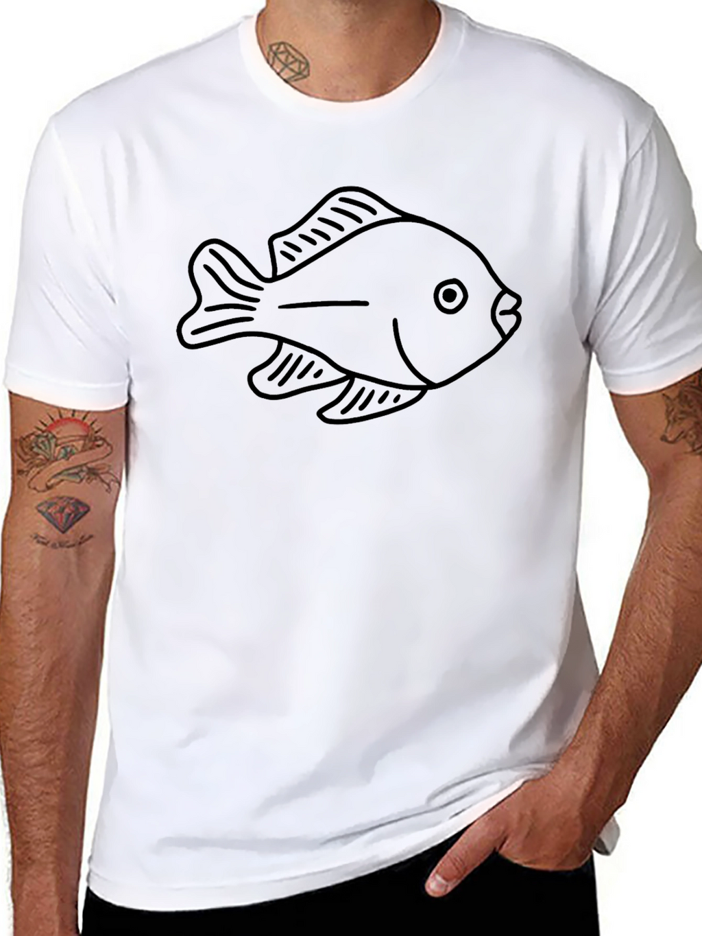 Black Fish Graphic Tee - Casual Comfort