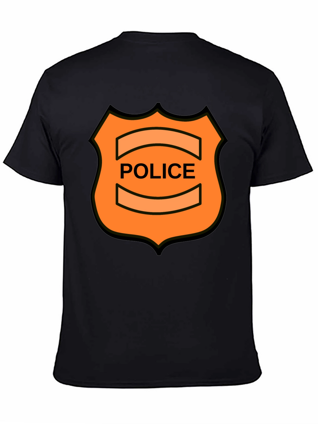 Novelty Police Badge Graphic Tee - Black