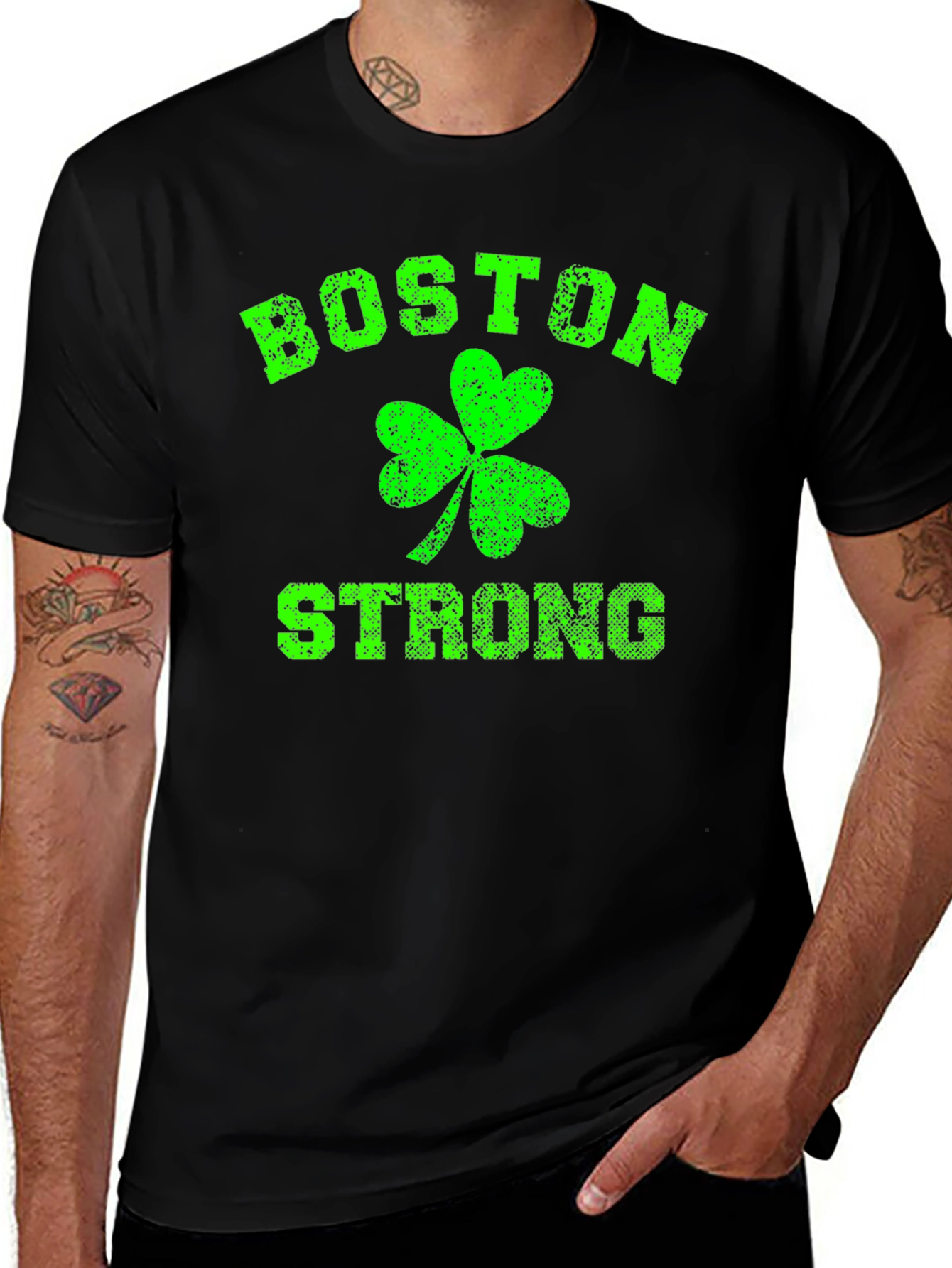 Boston Strong T-Shirt Shamrock Graphic Tee