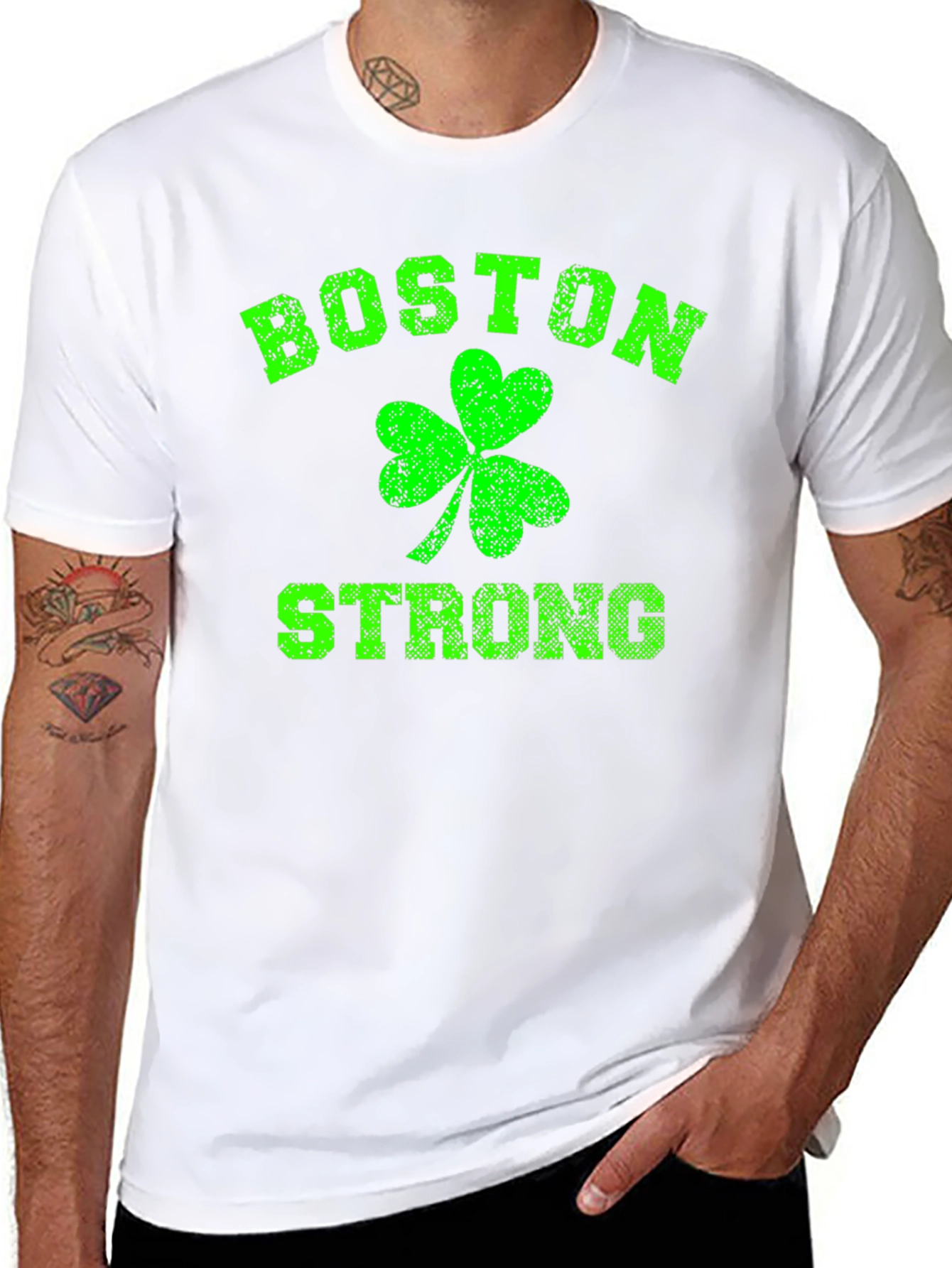 Boston Strong T-Shirt Shamrock Graphic Tee