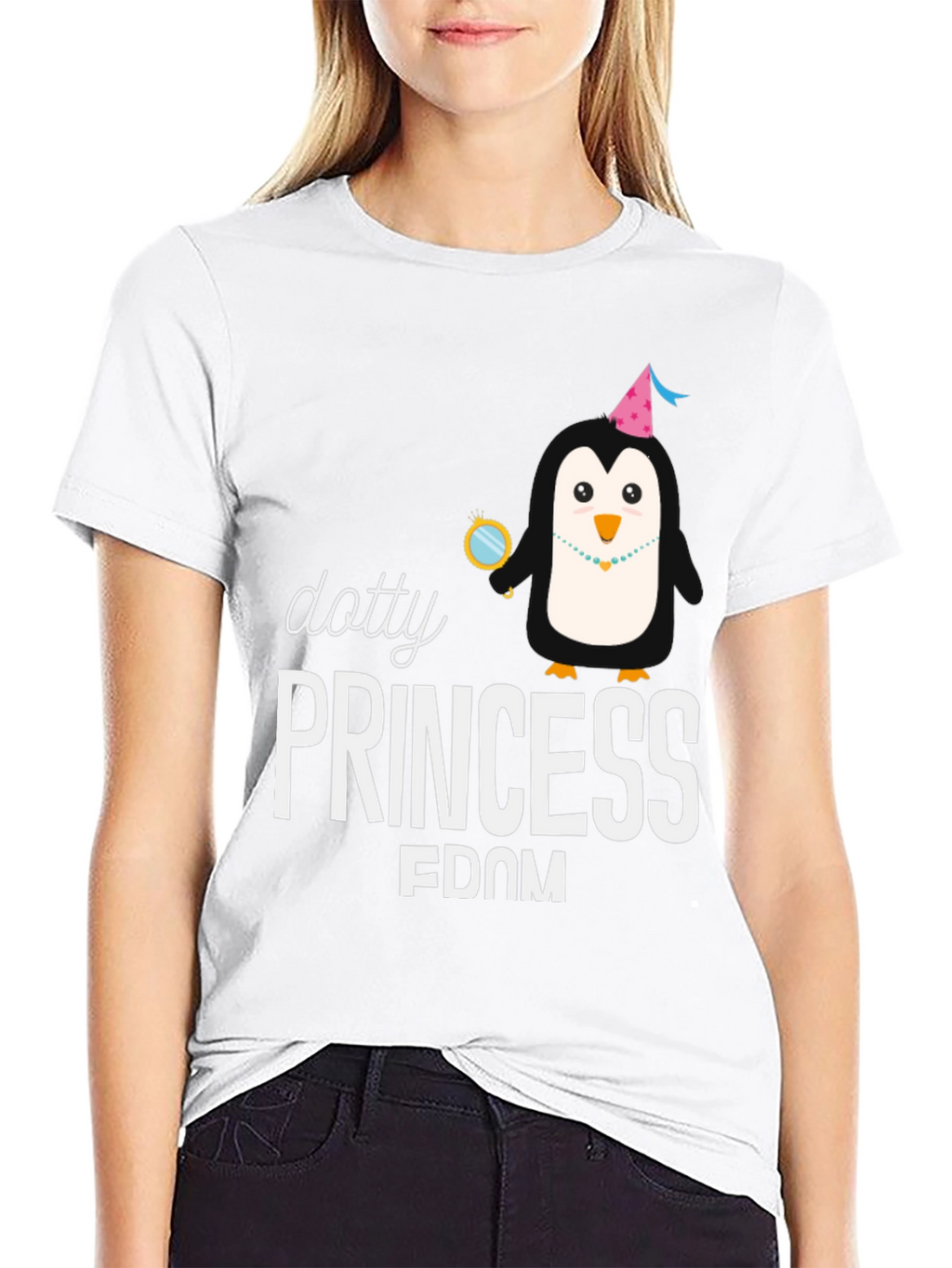 Dotty Princess Penguin Graphic T-Shirt