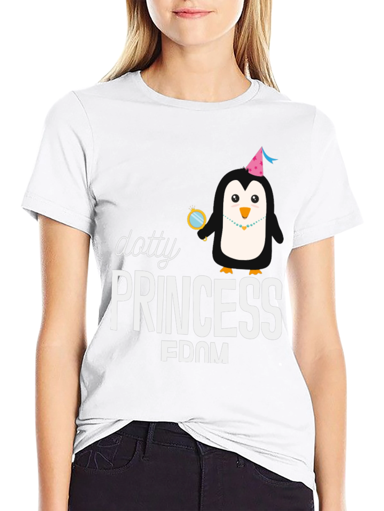Dotty Princess Penguin Graphic T-Shirt