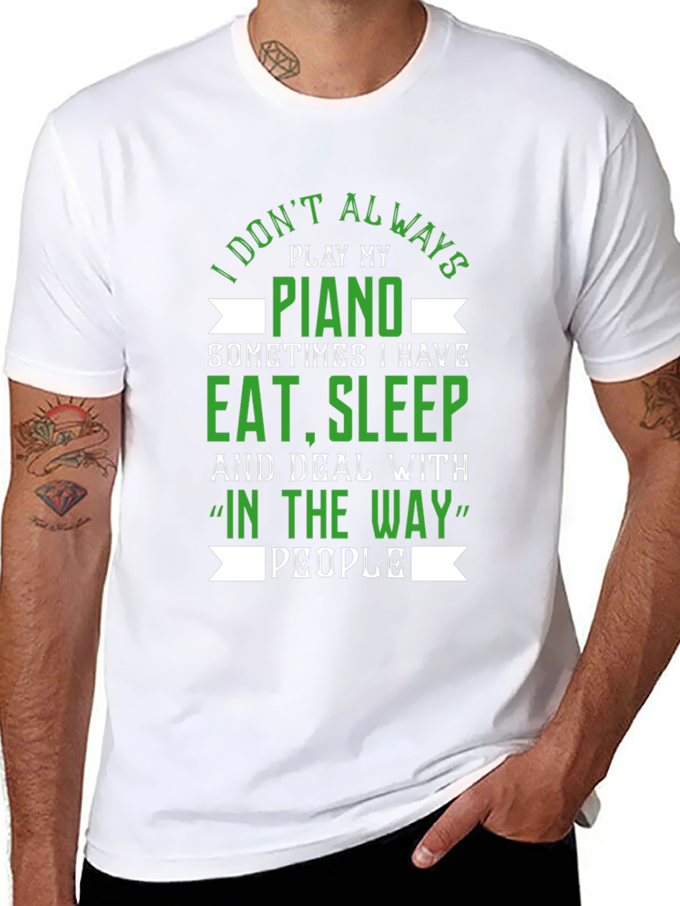 Funny Piano Player T-Shirt - Eat Sleep Deal With People