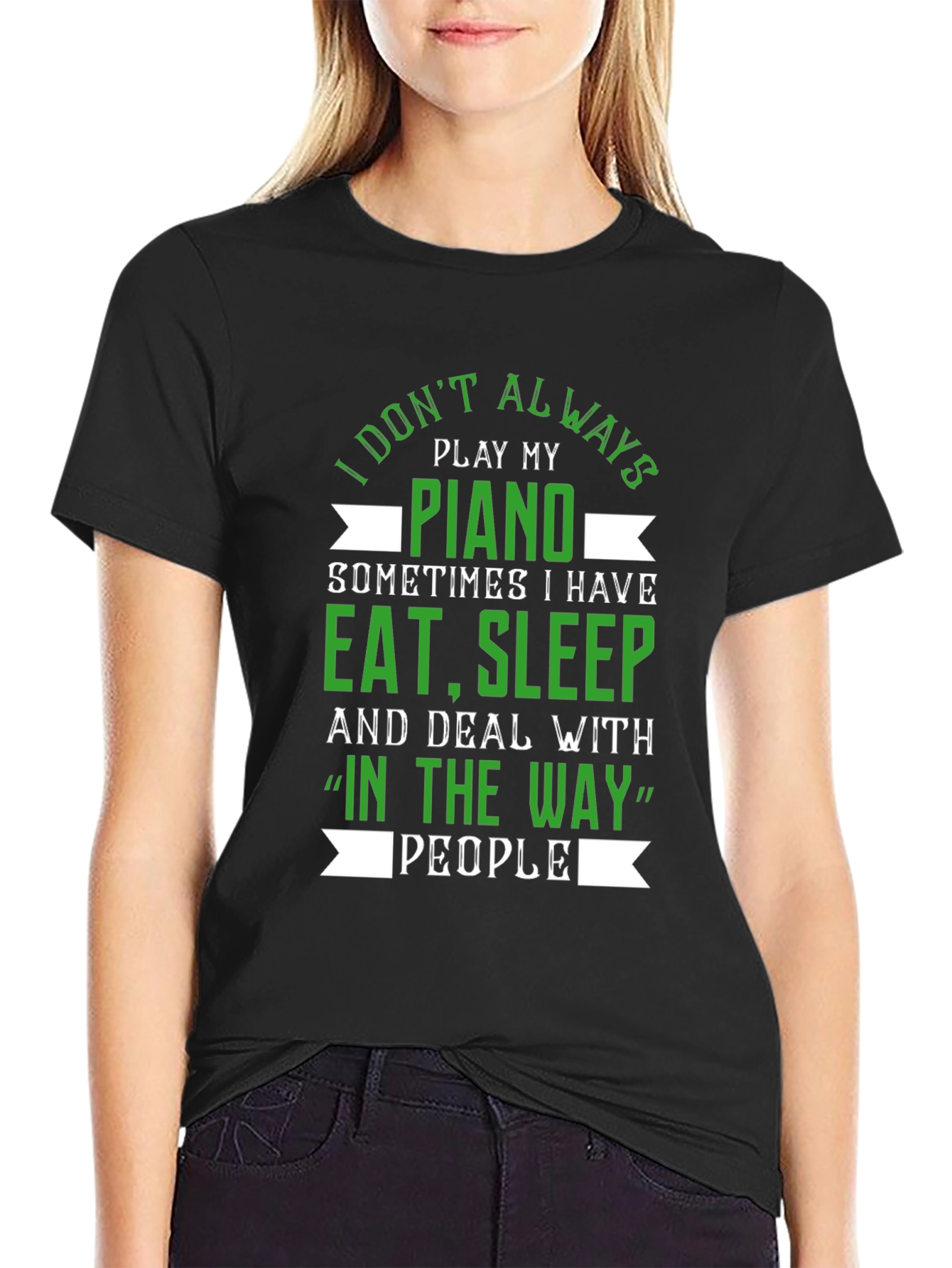 Funny Piano Player T-Shirt - Eat Sleep Deal With People