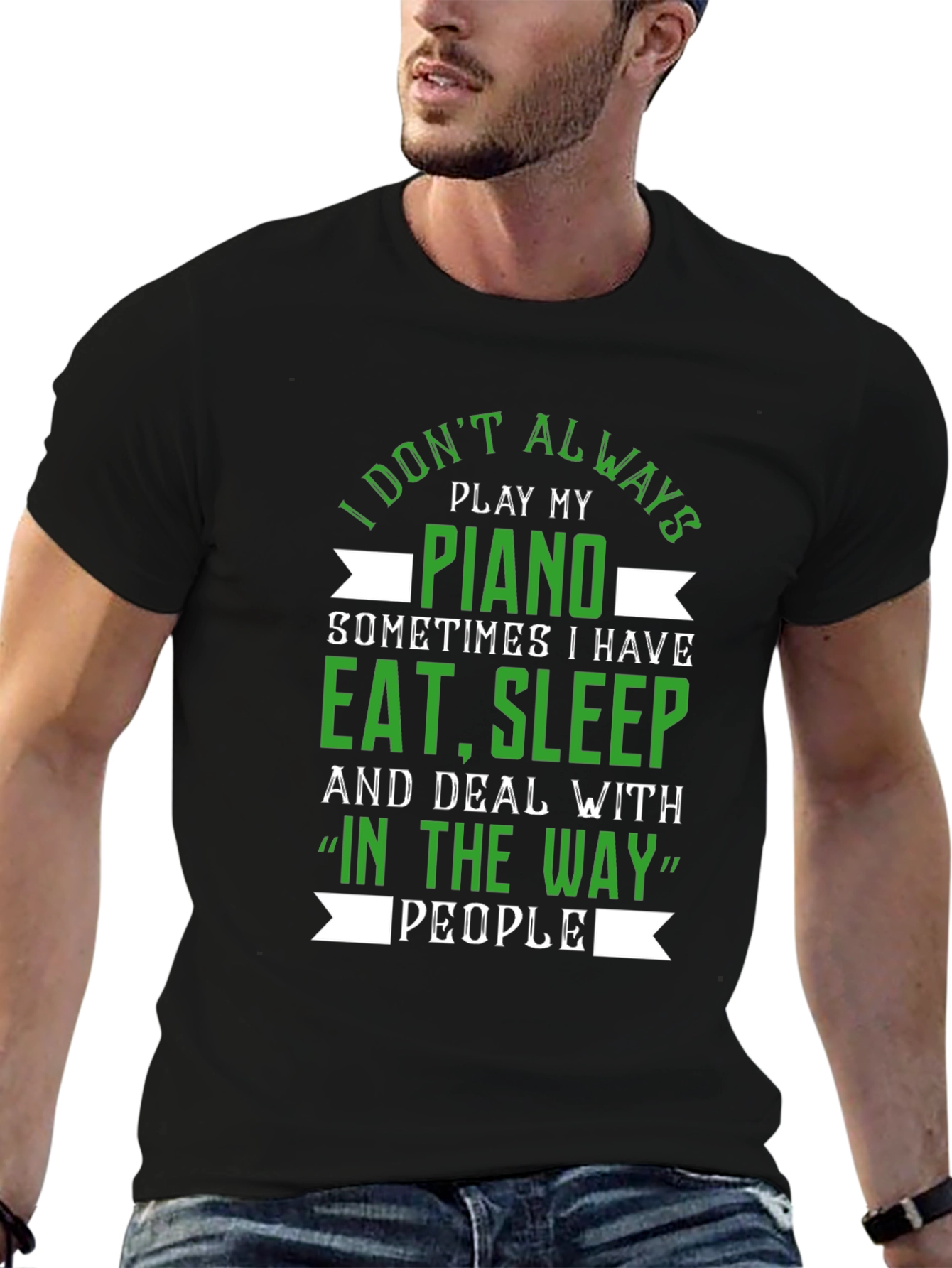 Funny Piano Player T-Shirt - Eat Sleep Deal With People