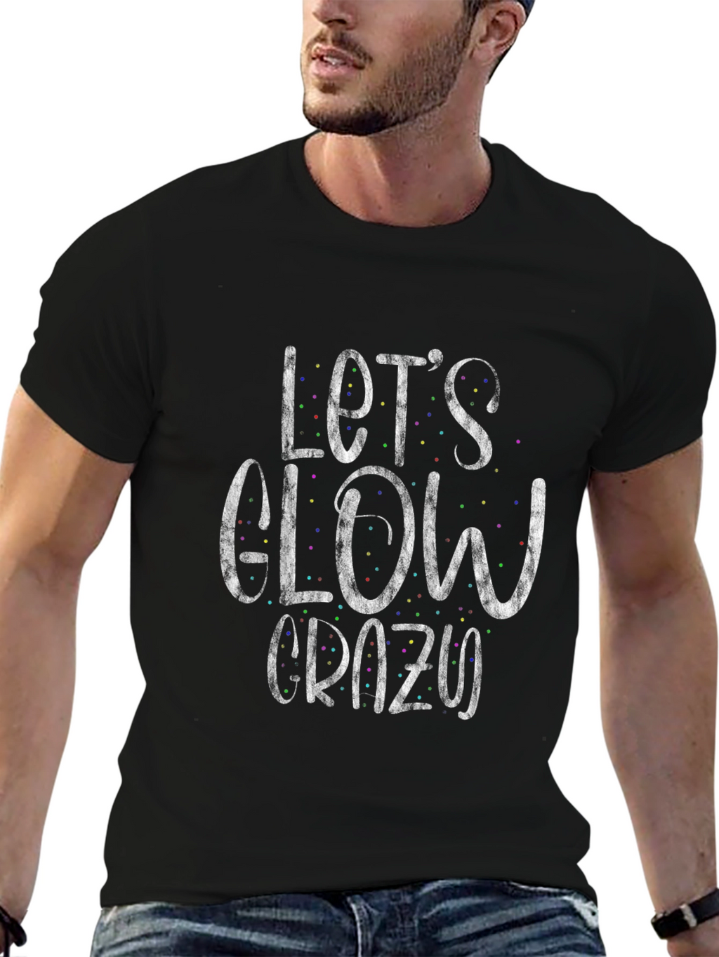 Lets Glow Crazy Black Tee