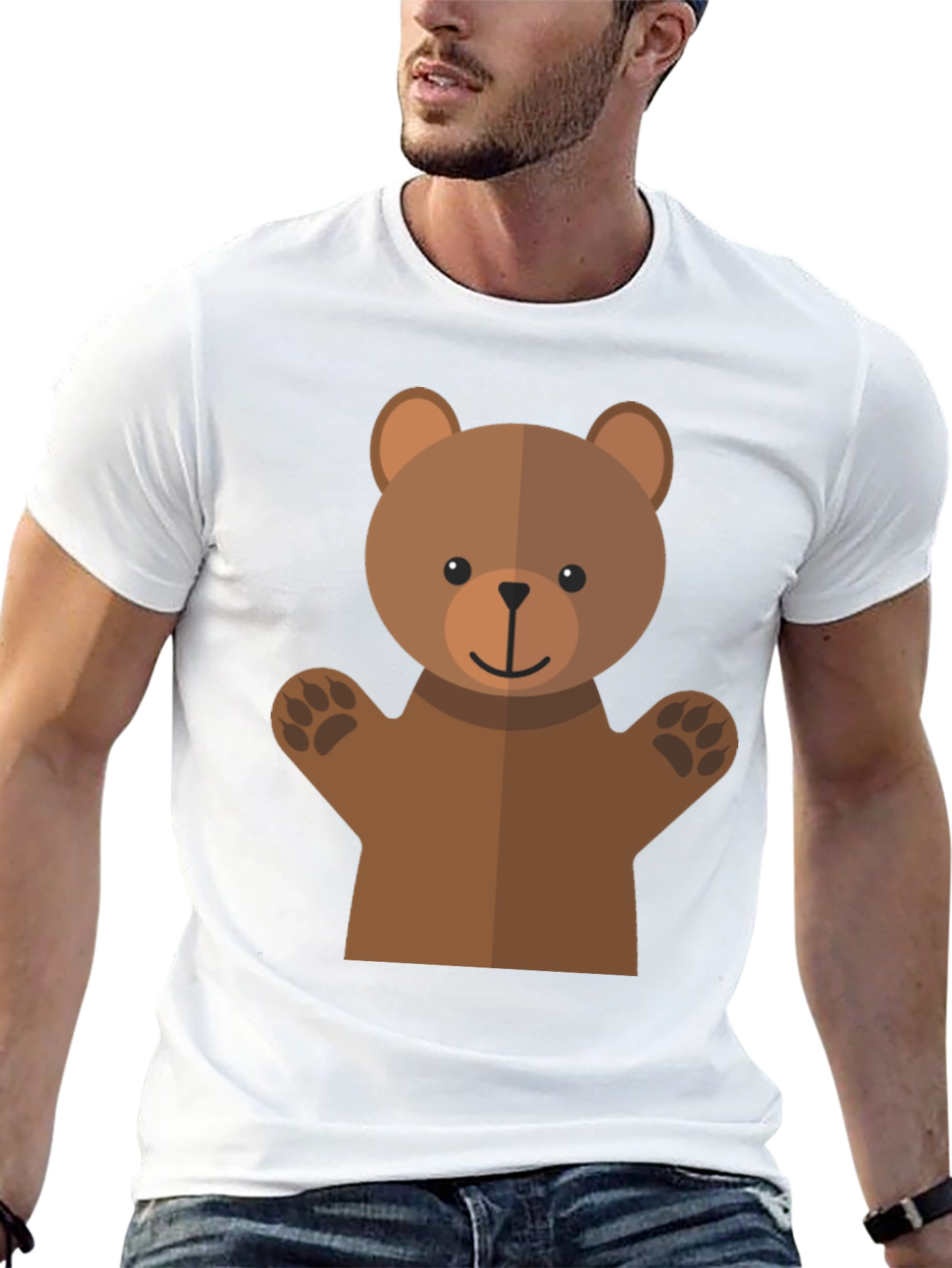 Cute Bear Graphic Tee - Black T-Shirt