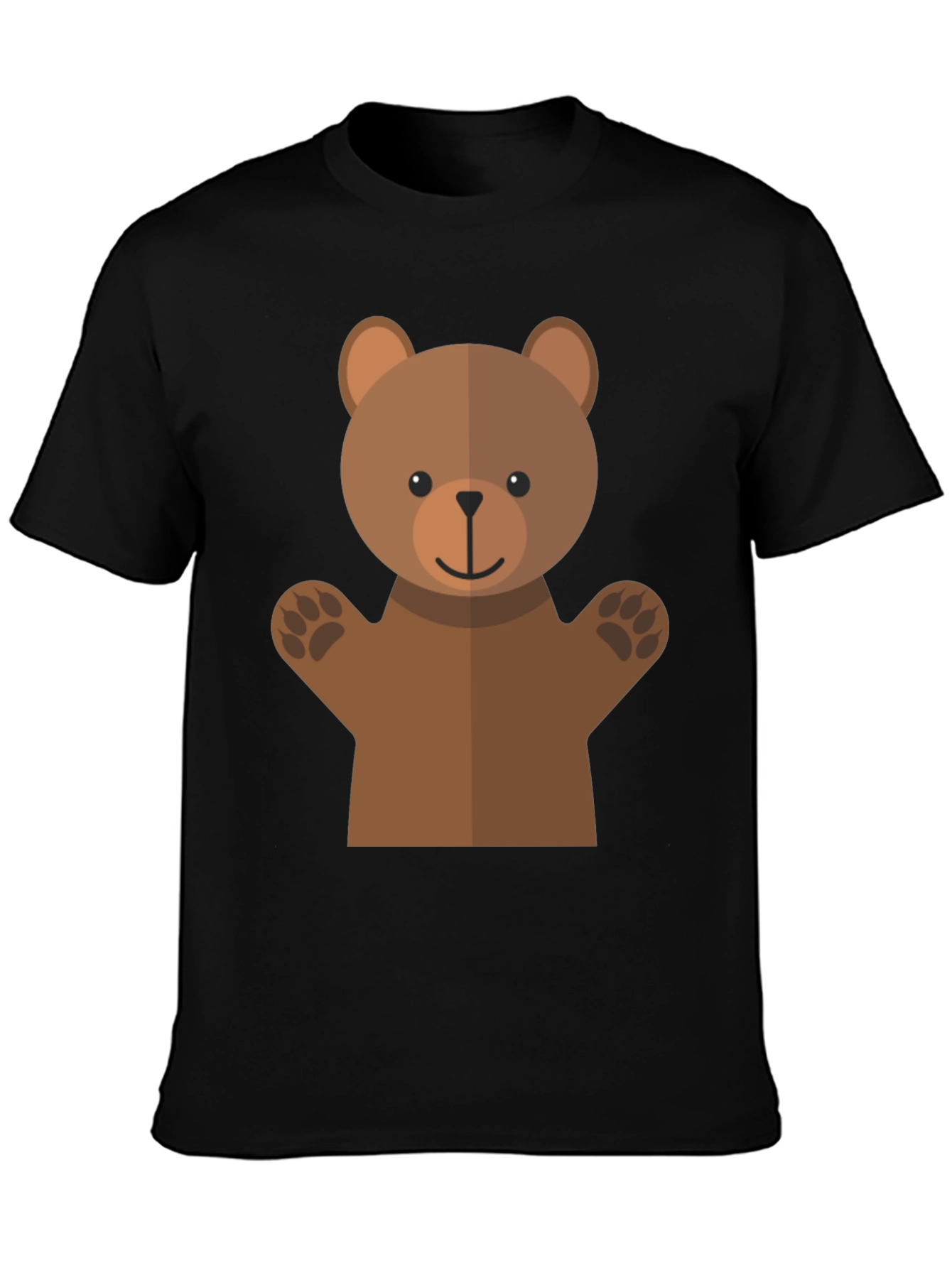Cute Bear Graphic Tee - Black T-Shirt