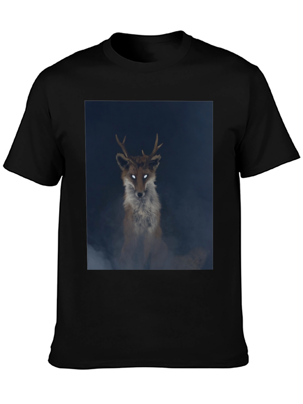 Mystic Fox Graphic Tee - Black Cotton Blend