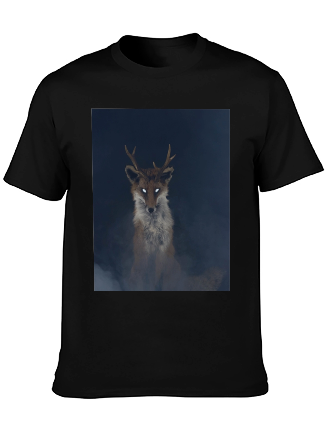Mystic Fox Graphic Tee - Black Cotton Blend
