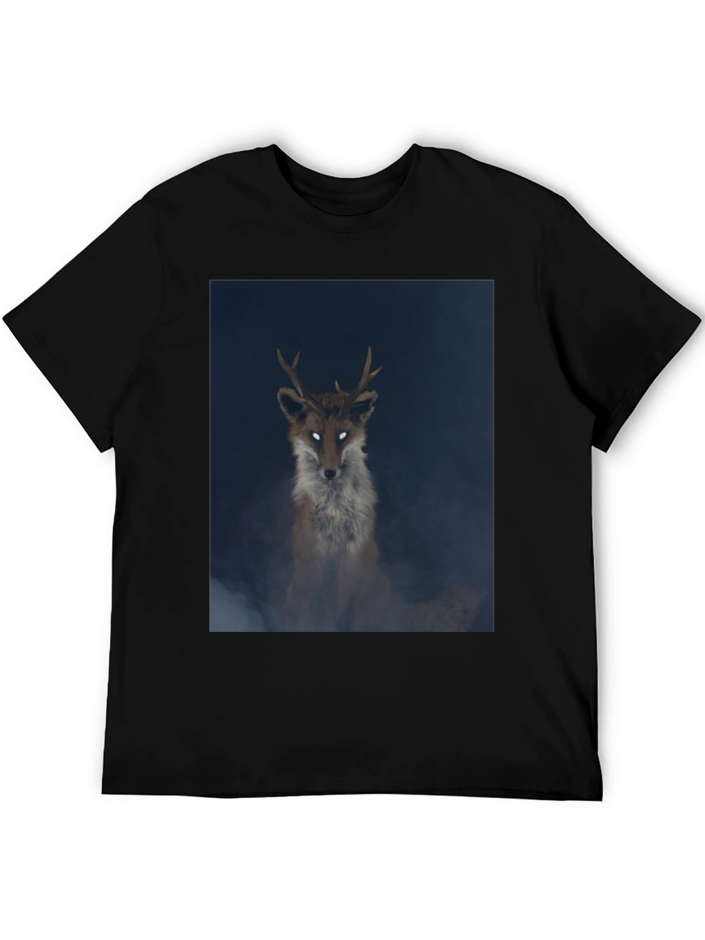 Mystic Fox Graphic Tee - Black Cotton Blend