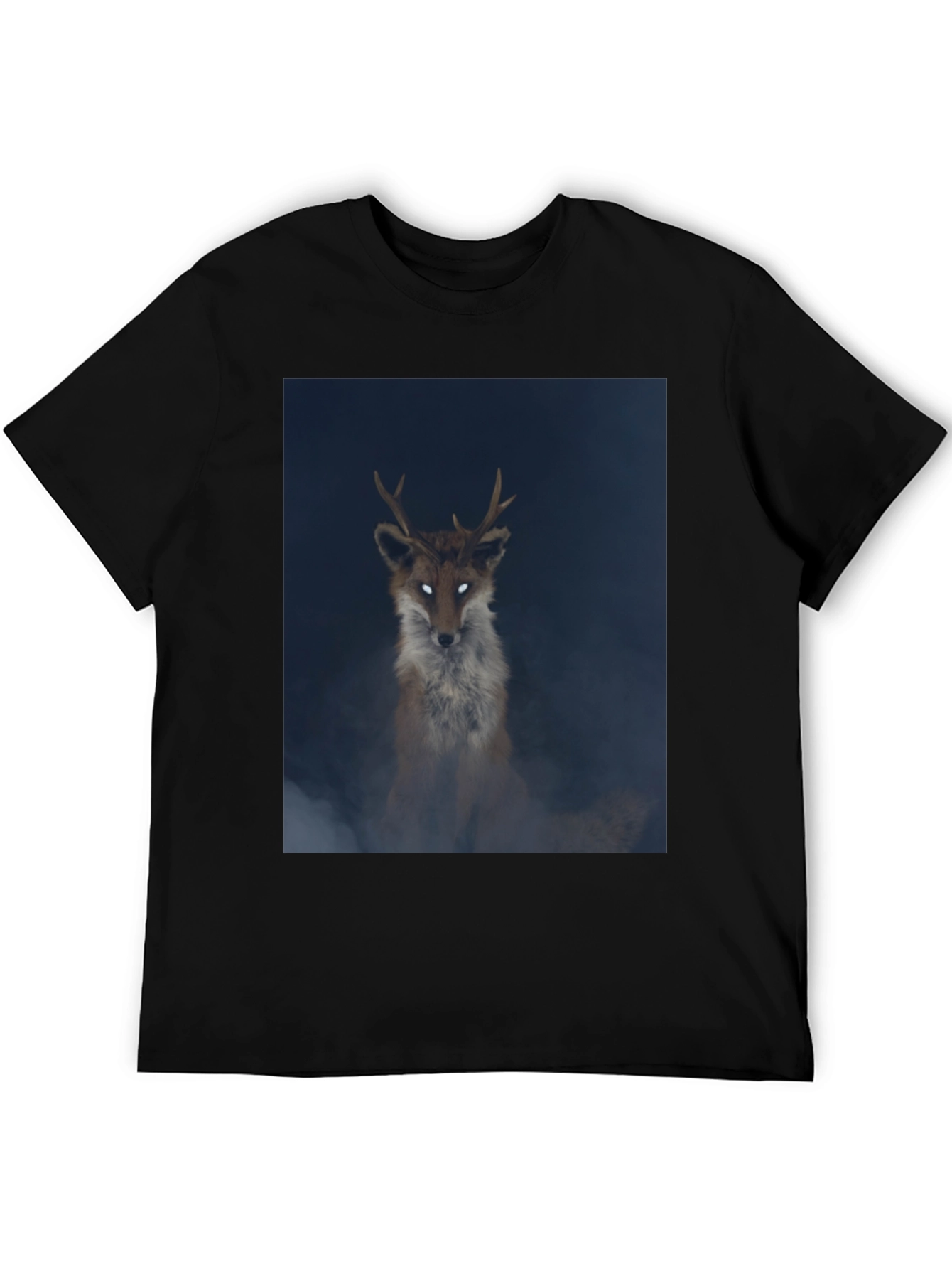 Mystic Fox Graphic Tee - Black Cotton Blend