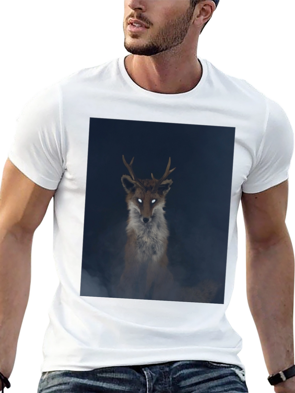 Mystic Fox Graphic Tee - Black Cotton Blend
