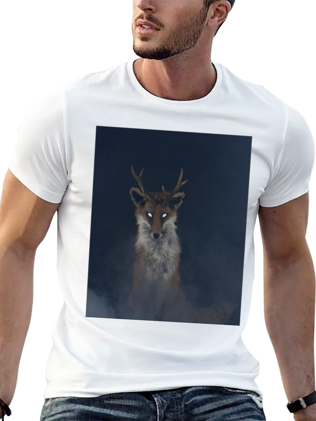 Mystic Fox Graphic Tee - Black Cotton Blend