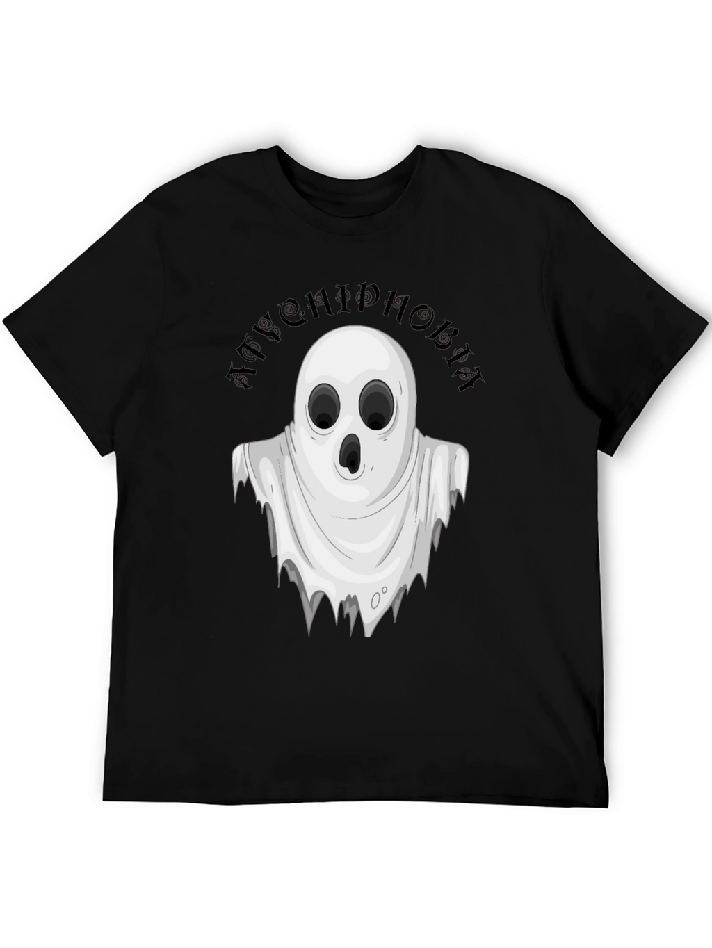 Boo! Achluophobia Ghost Graphic Tee - Black