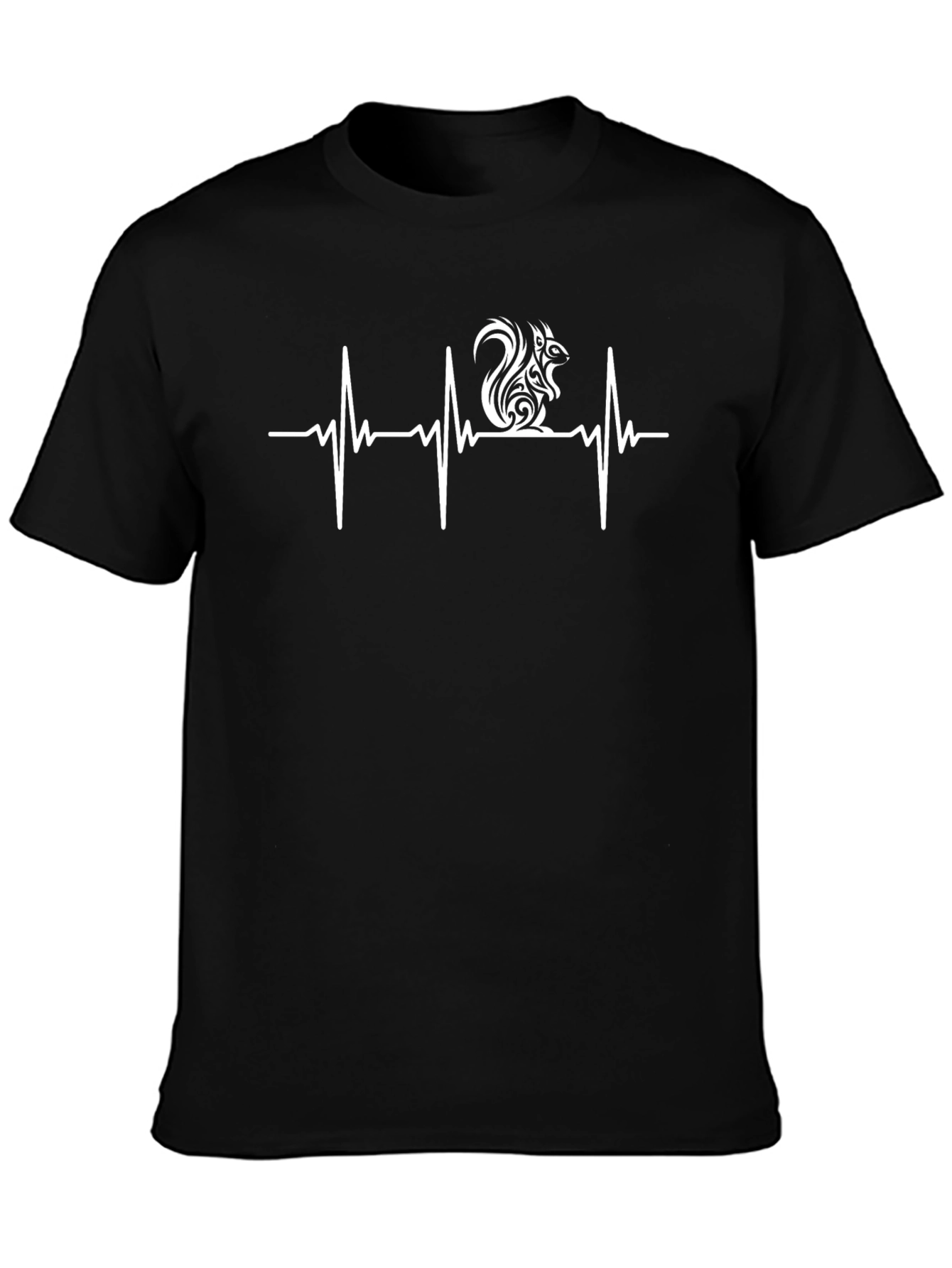 Squirrel Heartbeat T-Shirt - Black