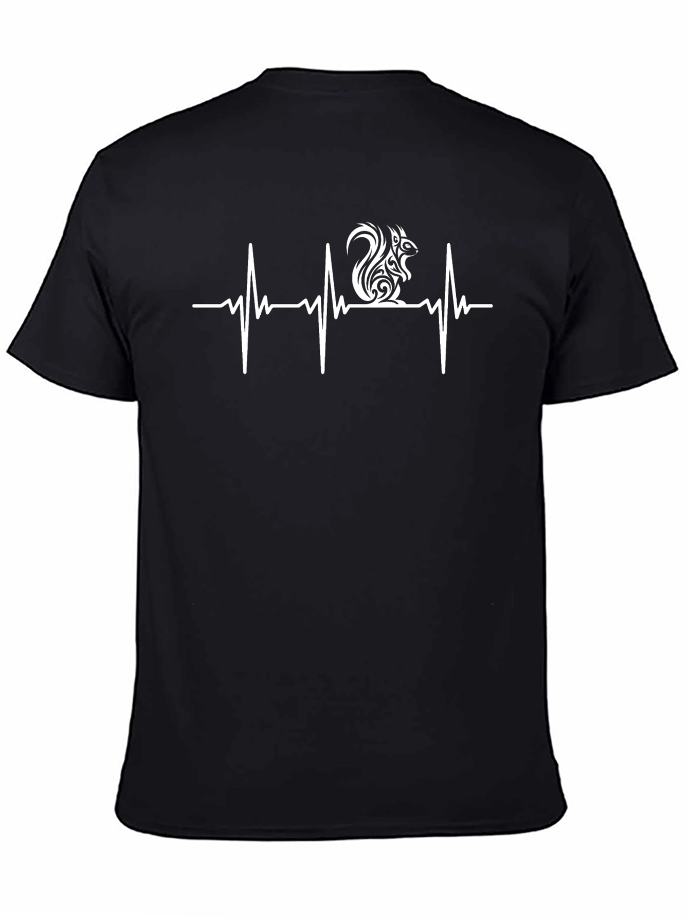 Squirrel Heartbeat T-Shirt - Black