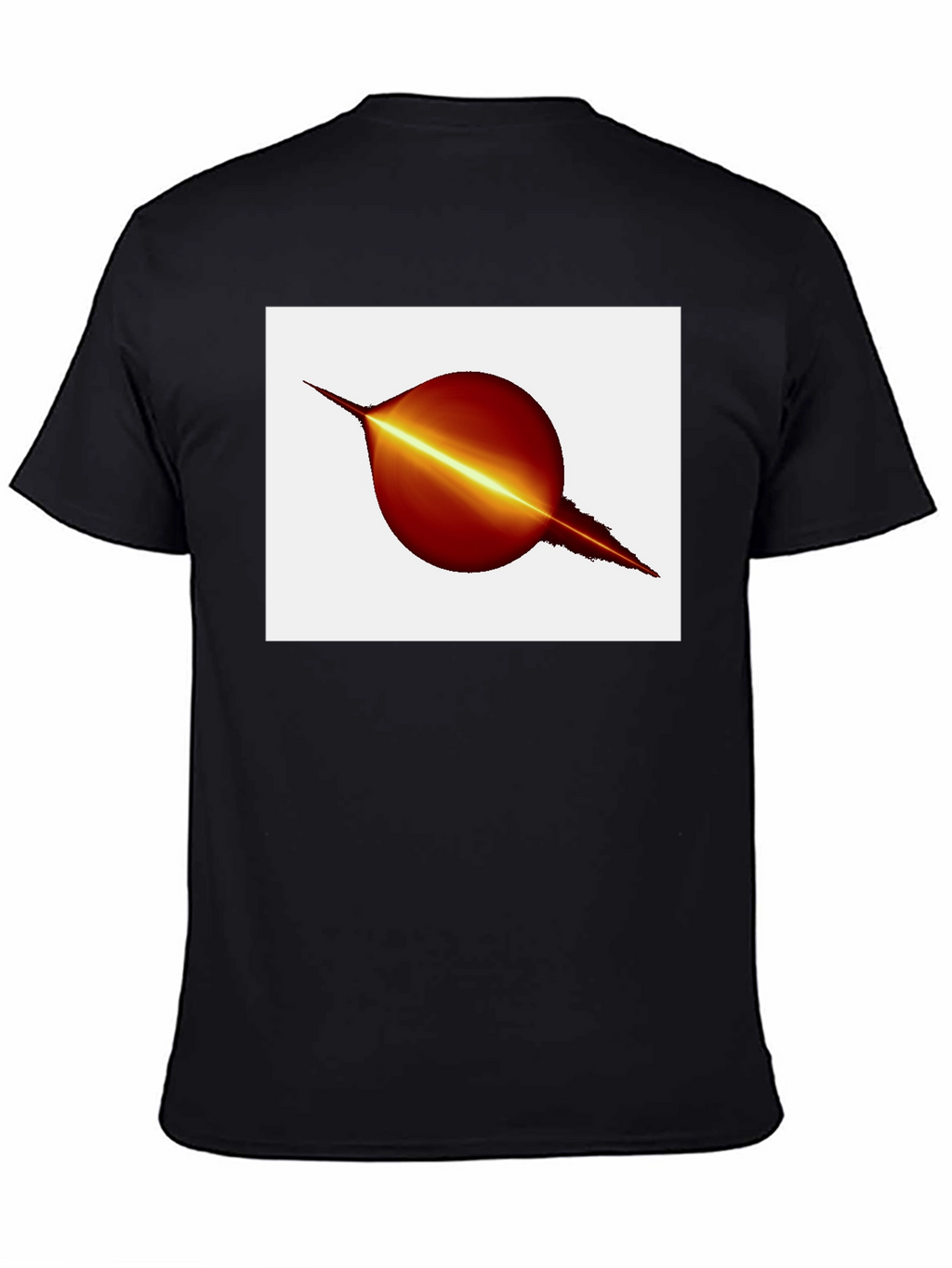 Black T-Shirt with Abstract Planet Graphic