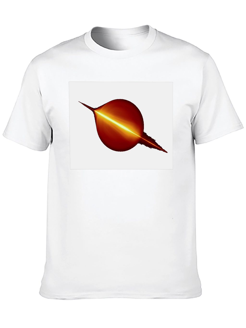 Black T-Shirt with Abstract Planet Graphic