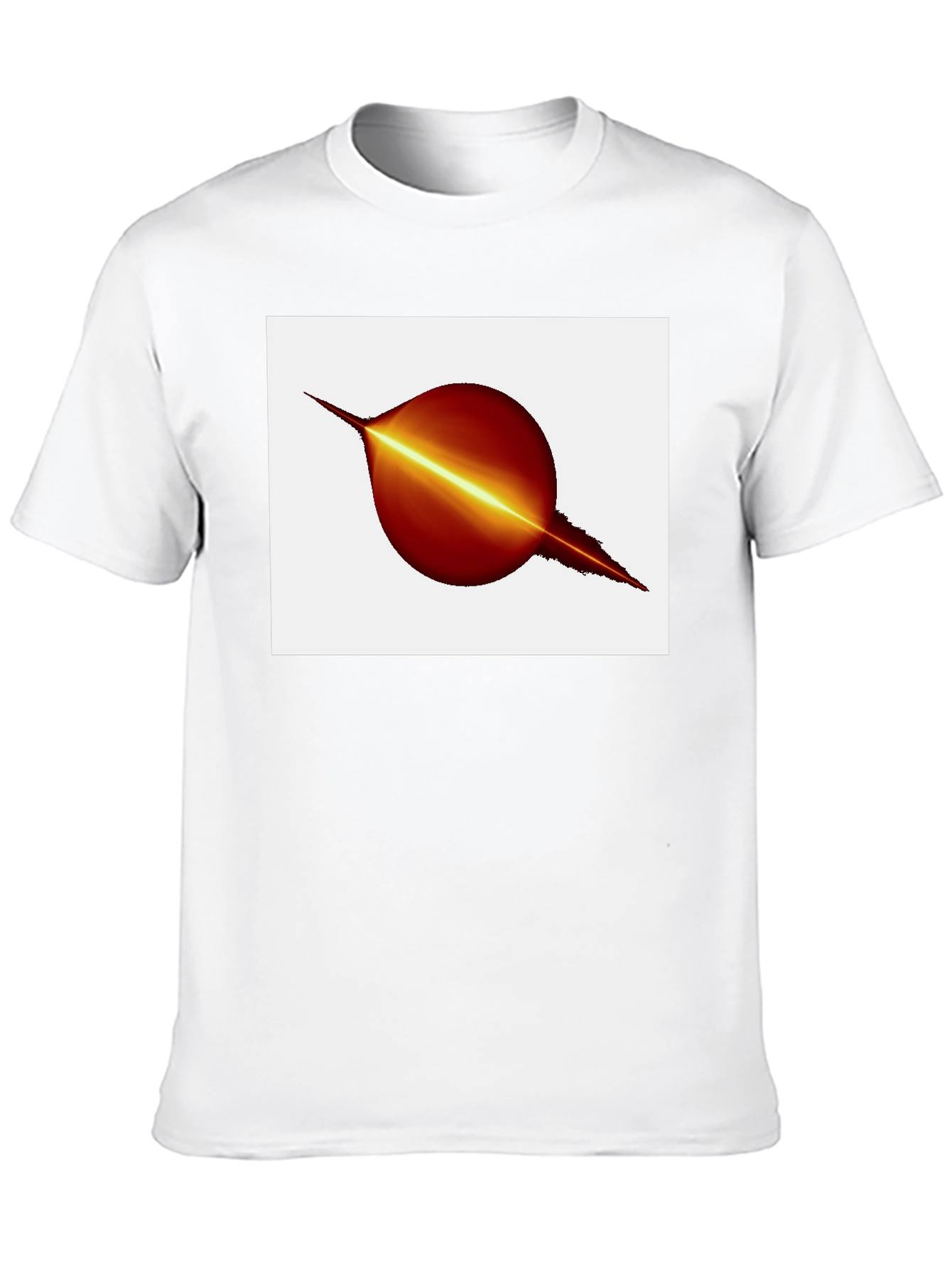 Black T-Shirt with Abstract Planet Graphic