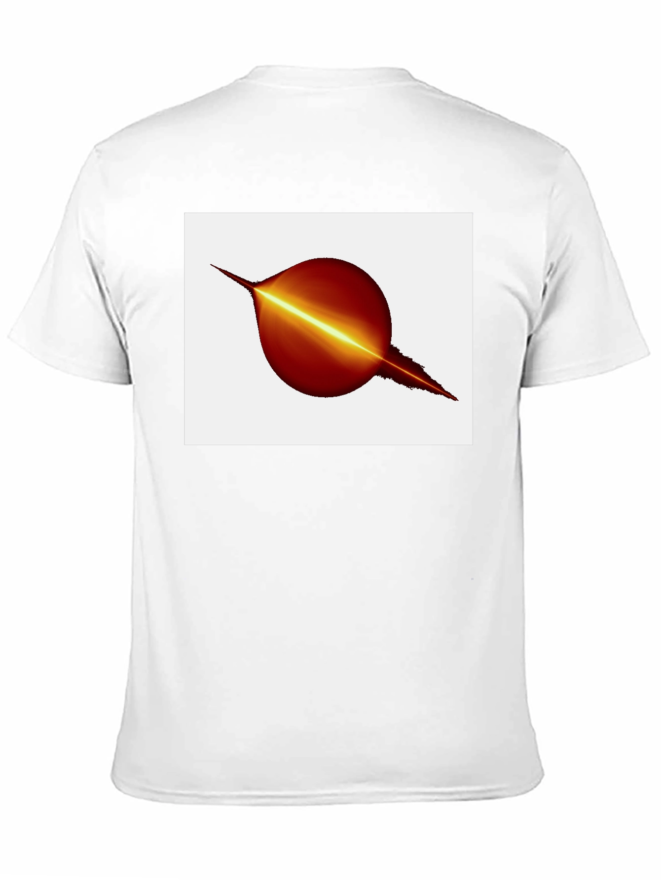 Black T-Shirt with Abstract Planet Graphic