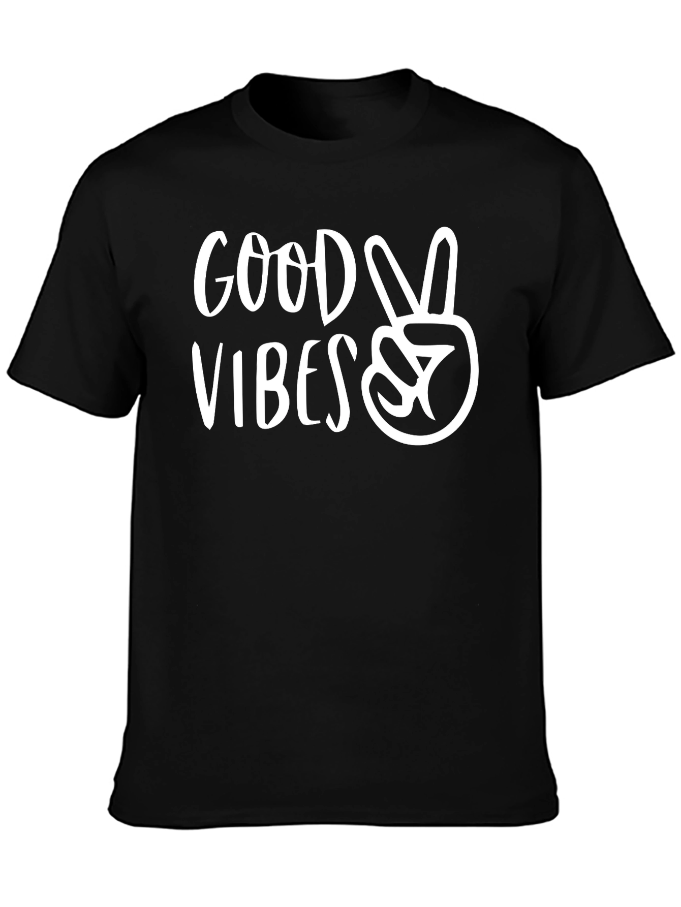 Good Vibes Graphic Tee - Black Cotton Comfort