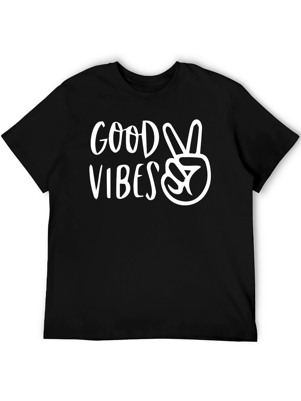 Good Vibes Graphic Tee - Black Cotton Comfort