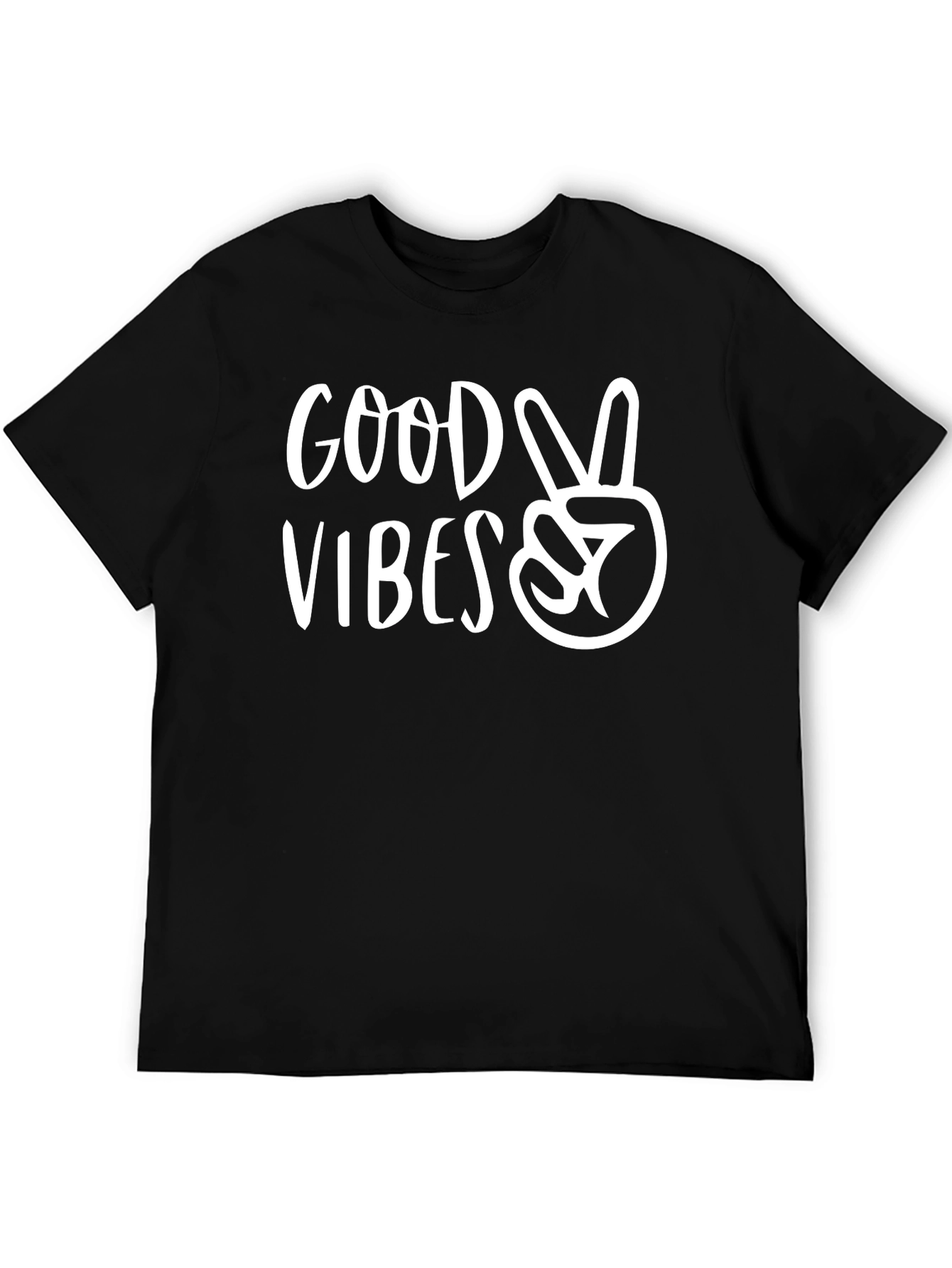 Good Vibes Graphic Tee - Black Cotton Comfort