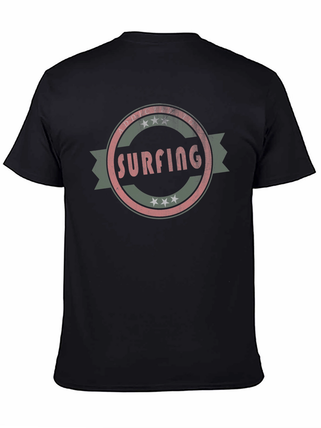 Surfing Addict Black T-Shirt