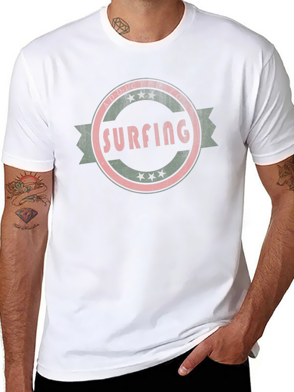 Surfing Addict Black T-Shirt