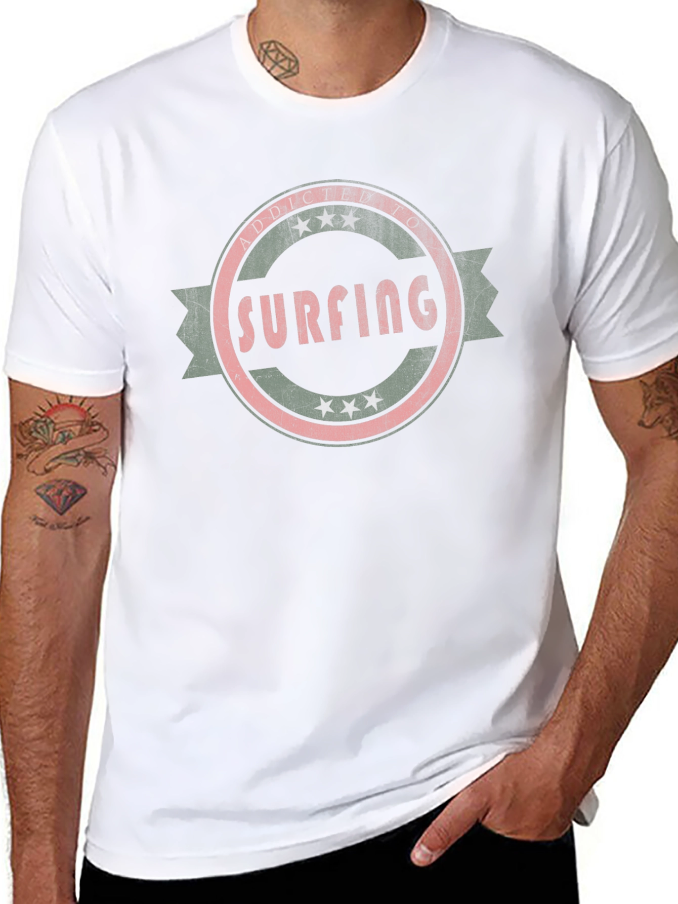 Surfing Addict Black T-Shirt