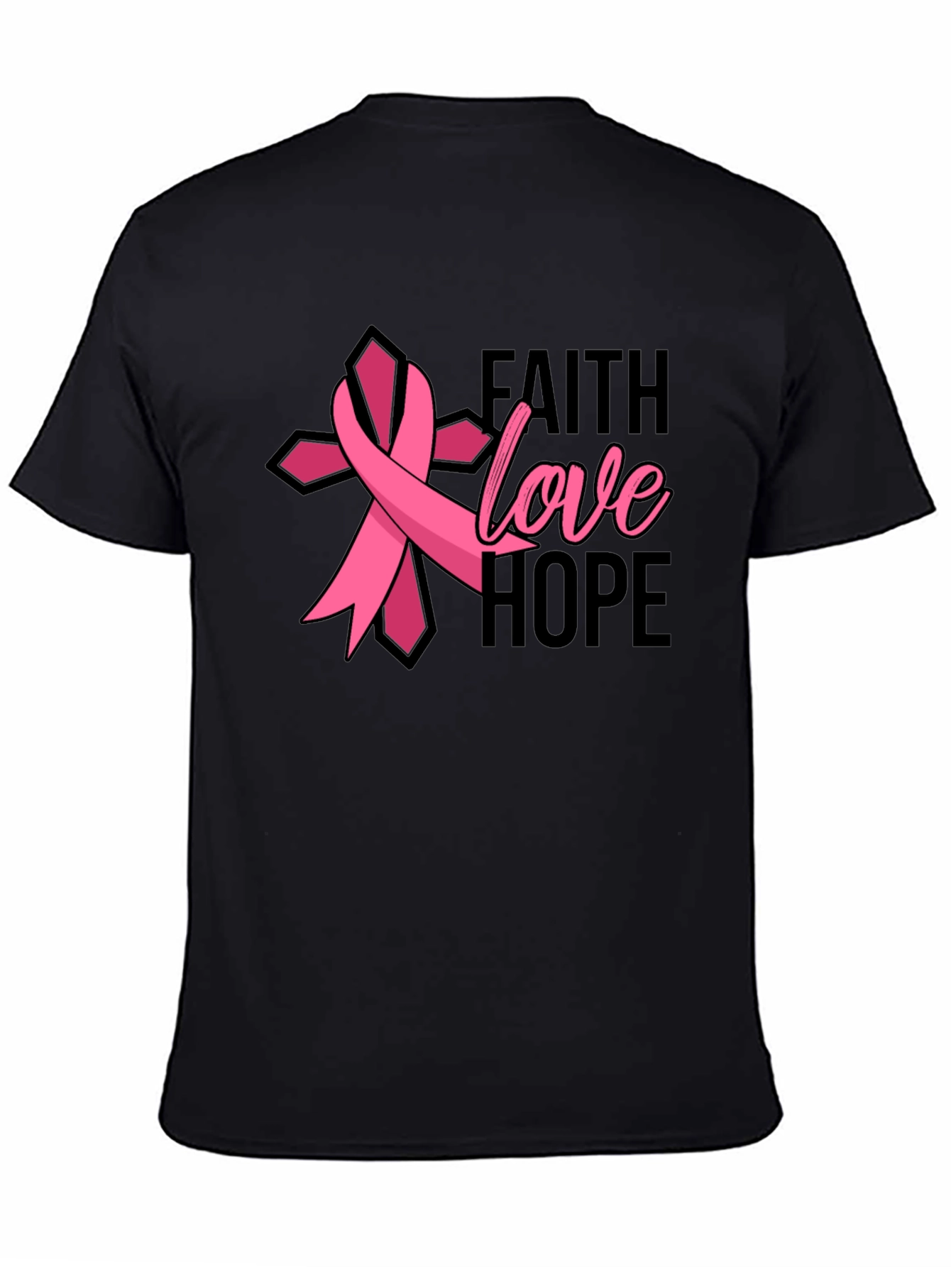 Faith Love Hope Breast Cancer Awareness Ribbon T-Shirt