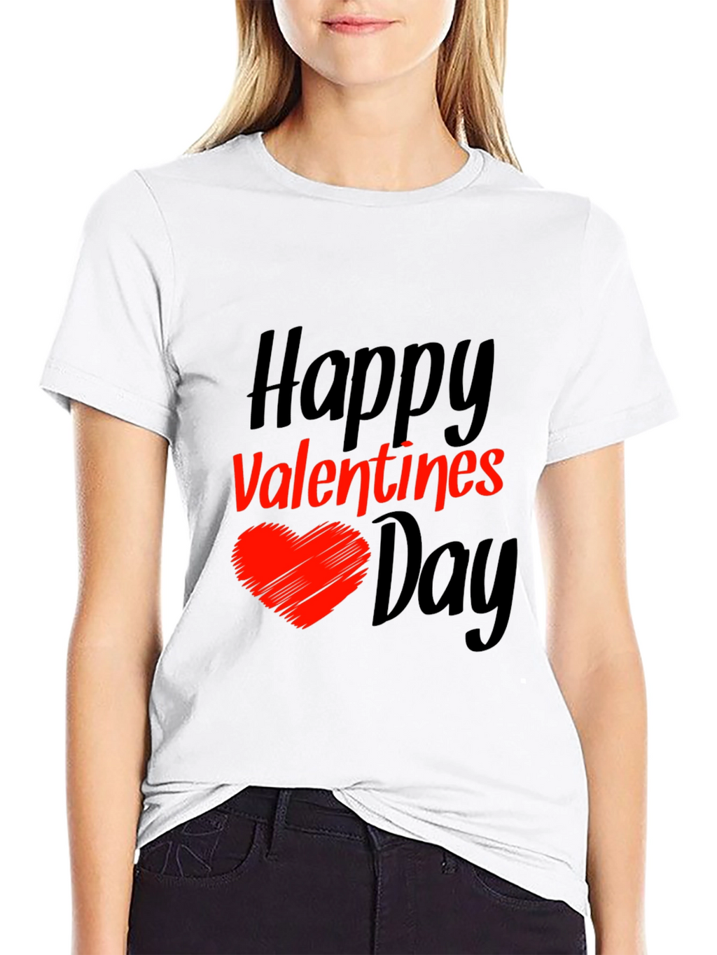 Happy Valentines Day Black T-Shirt