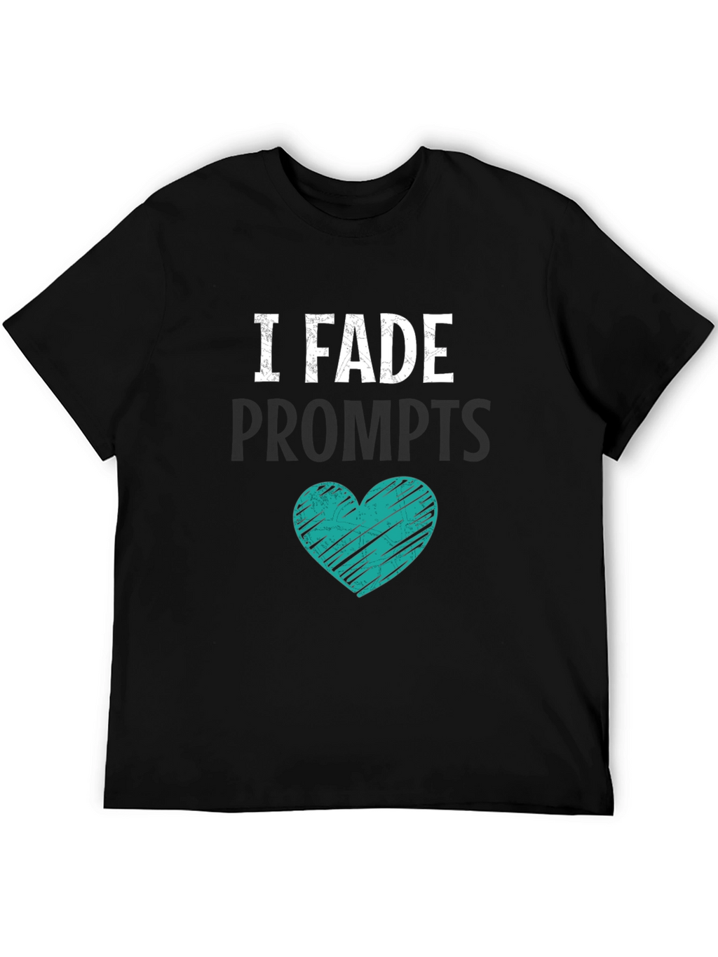 I Fade Prompts Graphic Tee - Black Cotton Blend