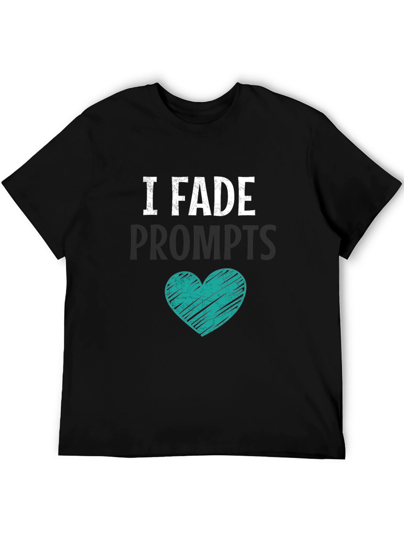 I Fade Prompts Graphic Tee - Black Cotton Blend