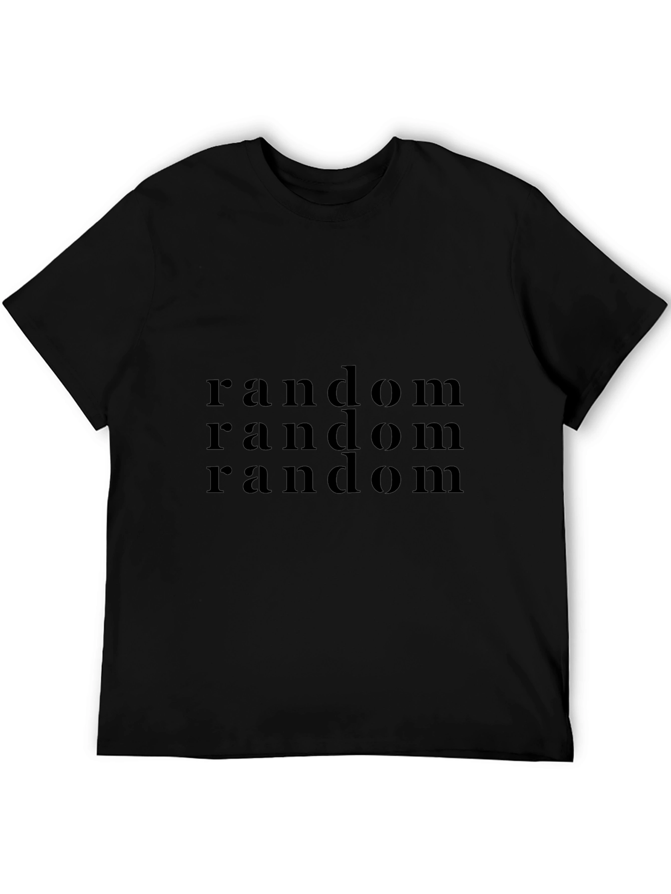 Random Print Black T-Shirt