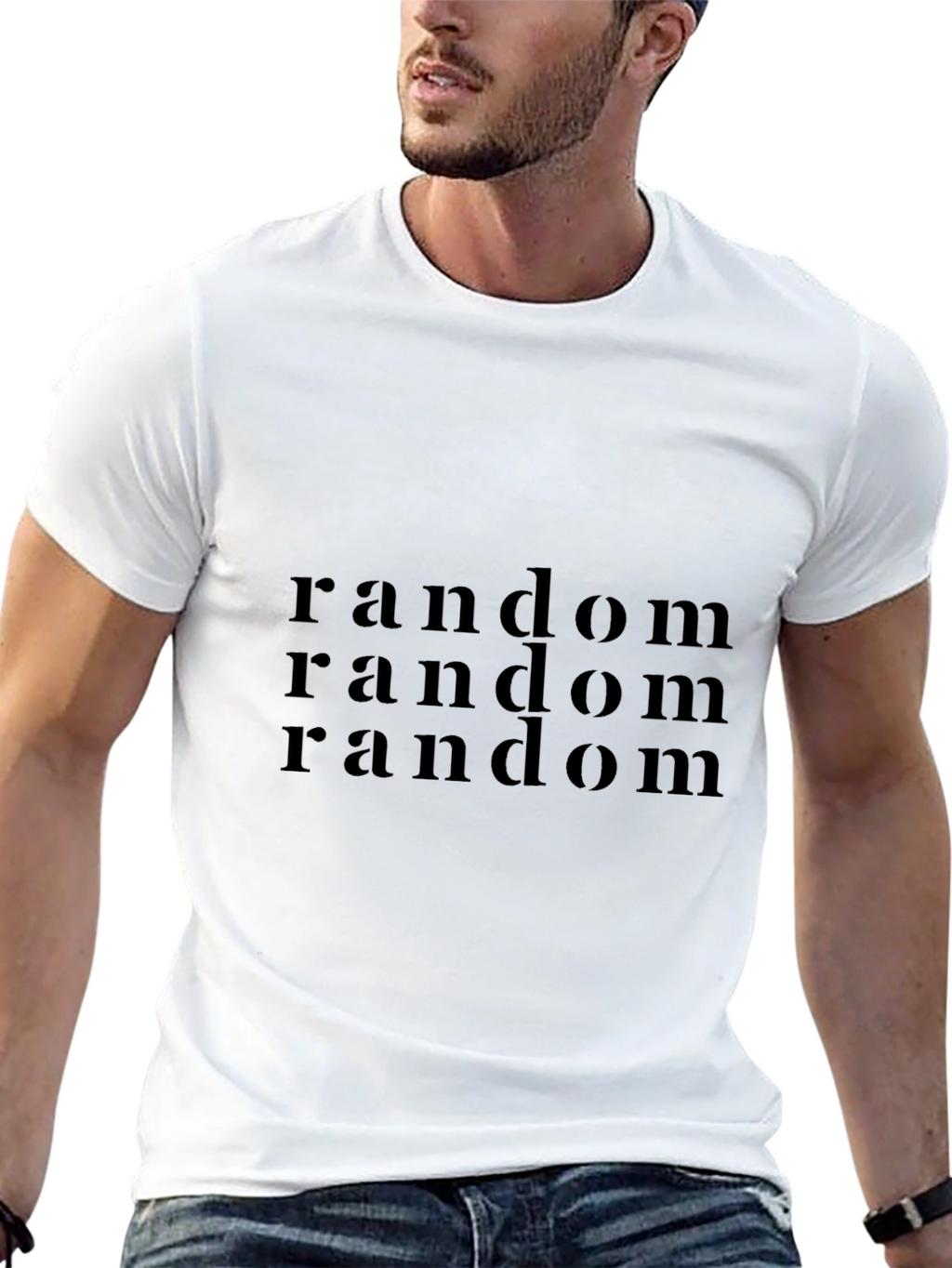 Random Print Black T-Shirt