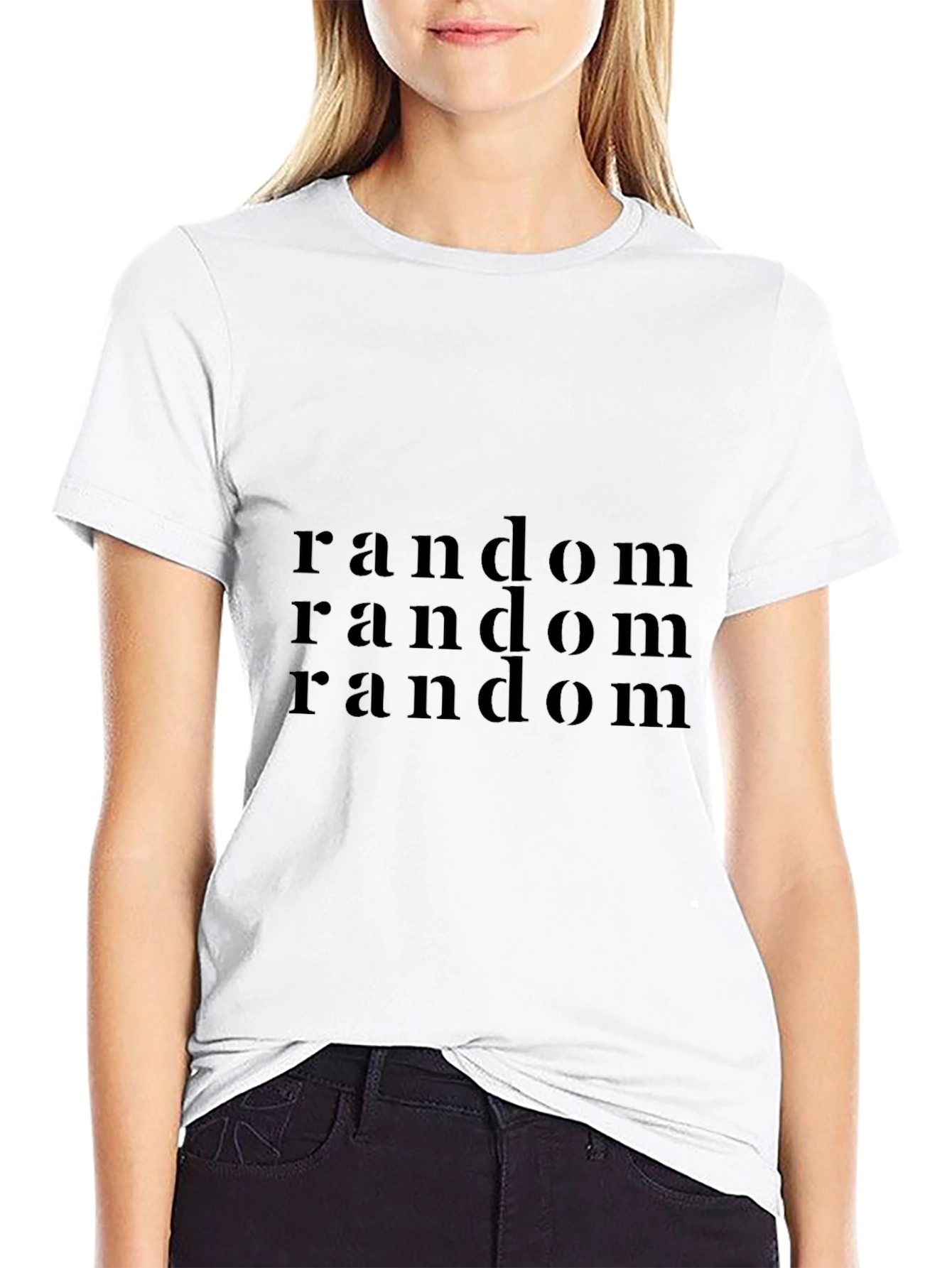 Random Print Black T-Shirt