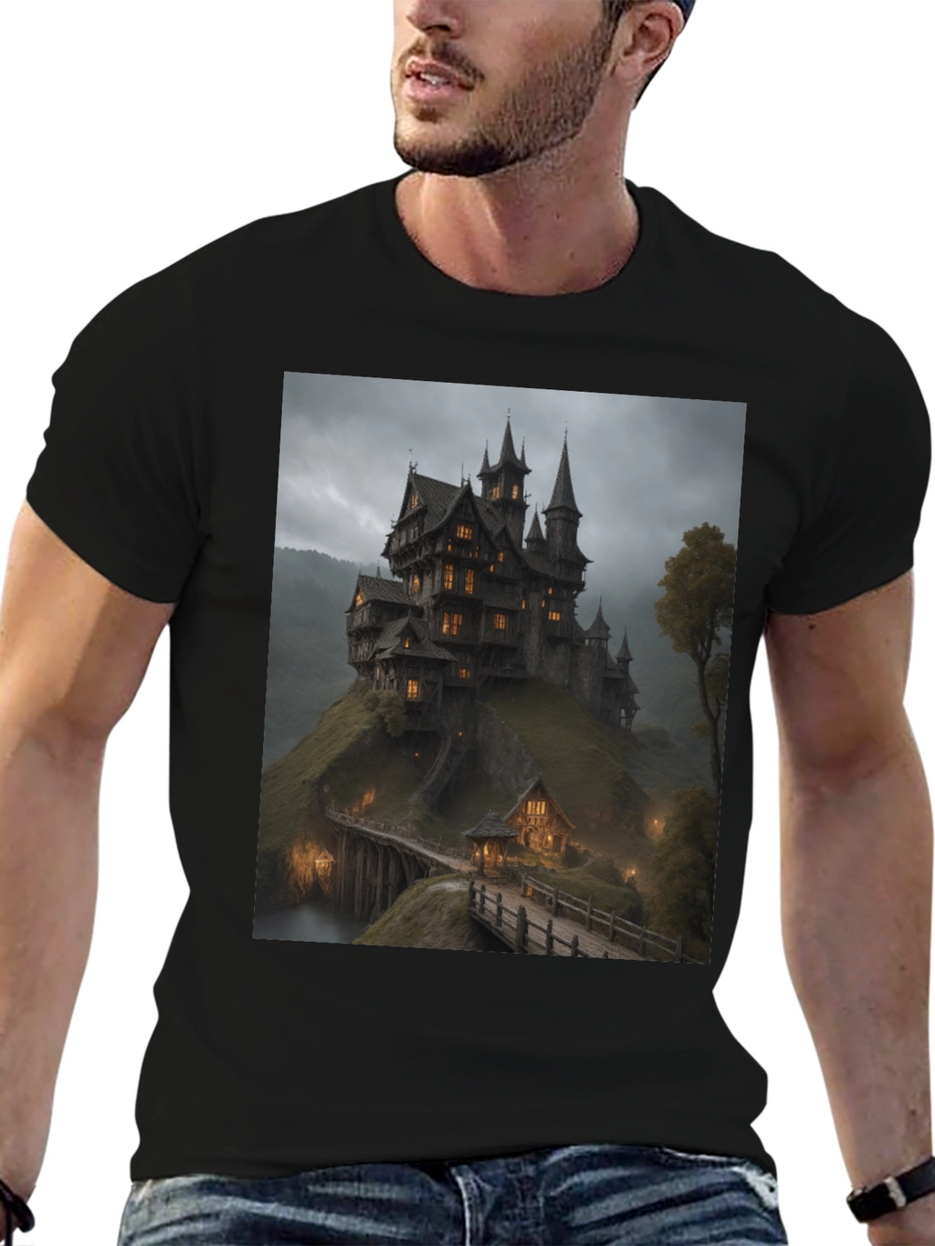 Haunted Castle T-Shirt - Spooky Graphic Tee