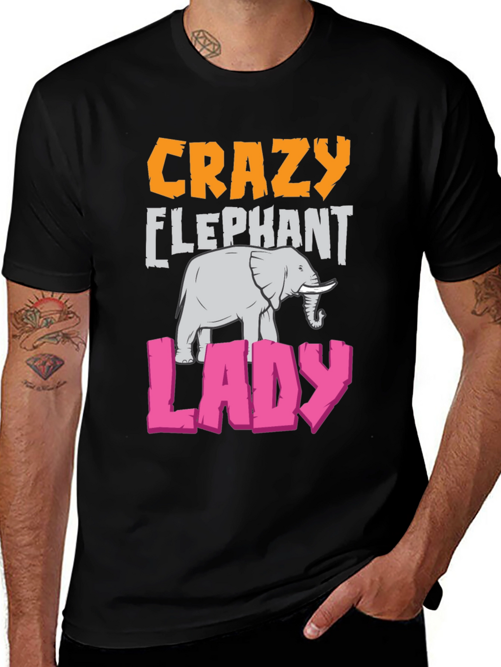 Crazy Elephant Lady Graphic T-Shirt