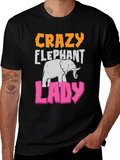 Crazy Elephant Lady Graphic T-Shirt
