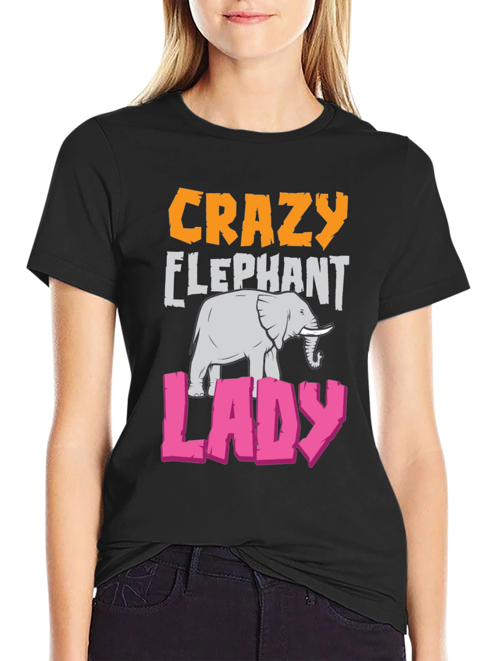 Crazy Elephant Lady Graphic T-Shirt