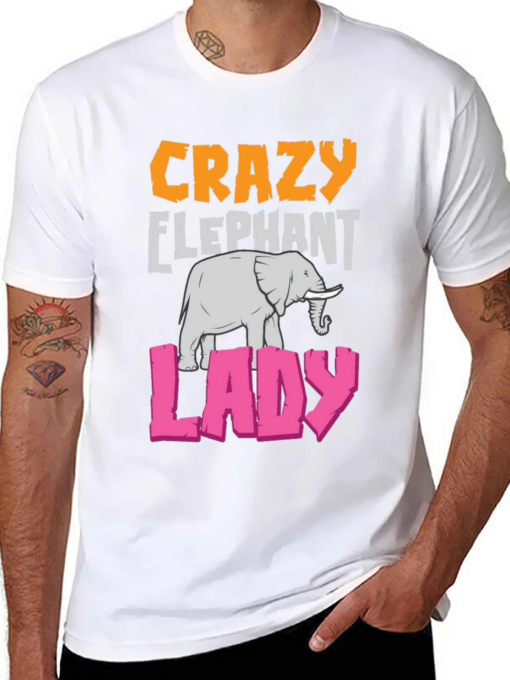 Crazy Elephant Lady Graphic T-Shirt